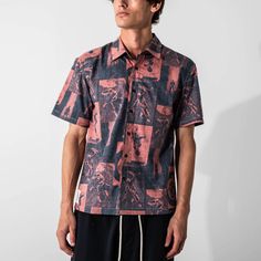 Marvel Daredevil All Over Comic Print Button-Down Shirt | Official Apparel & Accessories | Heroes & Villains™ - Marvel Cotton Camp Shirt With All Over Print, Patterned Graphic Print Hawaiian Cotton Shirt, Patterned Cotton Hawaiian Shirt With Graphic Print, Cotton Hawaiian Shirt With Relaxed Fit, Patterned Printed Relaxed Fit Shirt, Patterned Cotton Hawaiian Shirt With Relaxed Fit, Patterned Cotton Hawaiian Shirt, Relaxed Fit, Casual Shirt With Graffiti Print And Relaxed Fit, Patterned Shirt With All Over Print And Relaxed Fit