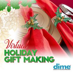 a holiday gift making flyer with napkins and silverware