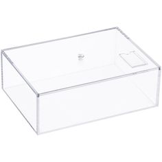 a clear plastic box with a ring in it