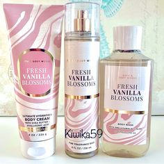 Fresh Vanilla Blossom, Best Bath And Body Works Scents, Victoria Secret Fragrances, Bath And Body Work, Bath N Body Works, Fragrances Perfume Woman, Perfume Collection Fragrance, Bath And Body Works Perfume, Perfume Scents