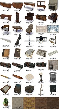 an image of different types of furniture