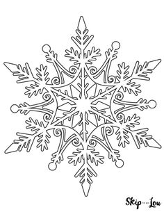 a snowflake that has been drawn in the shape of an ornament