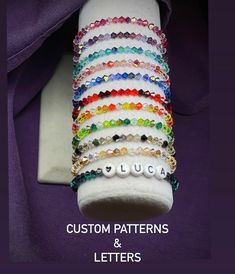 the bracelet is decorated with different colored beads