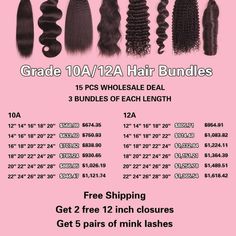 Top Quality Hair Bundle Wholesale Deal, Get Free 2 Closures & 5 Free Pairs of Mink Lashes Hair Care Oil, Wholesale Hair, Hair Vendor, Natural Waves, Brazilian Virgin Hair, Professional Hairstylist, Raw Hair, Water Waves, Hair Weft