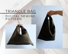 the triangle bag is made with digital sewing pattern