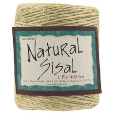 natural sisal twine cord, size 1 ply - 4 00 ft / roll