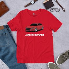 For those that currently or know someone that owns, has owned, or desires to own a Honda Accord, this 10th Generation Honda Accord t-shirt is everything you've dreamed of and more. This can be customized to change the color of the car so please feel free to reach out with questions concerning that. It feels soft and lightweight, with the right amount of stretch. It's comfortable and flattering for all. * 100% combed and ring-spun cotton (Heather colors contain polyester) * Fabric weight: 4.2 oz. Honda Prelude 5th, Car Guy Gifts, Automotive Apparel, Toys For Tots, Honda Prelude, Merry Christmas Shirts, Honda Accord, Clothes Gift, Tshirt Colors