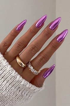 Chrome Orange Nails, Trending Nails 2024 Summer, Purple And Red Nails, Purple Chrome Nails, Uñas Aesthetic, Turquoise Nails, Chrome Nails Designs, January Nails