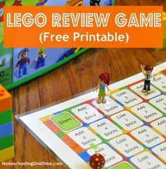 lego review game with free printables for kids to play on the floor and in front of them