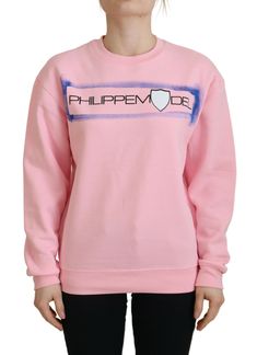 Philippe Model Elegant Pink Long Sleeve Pullover Women's Sweater Model Sweater, Philippe Model, Long Sleeve Pullover Sweater, Pink Long Sleeve, Fashion Outlet, Large Fashion, Pink Sweater, Women Pullover, Overall Shorts