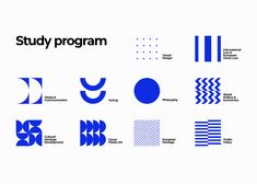 the study program logo is shown in blue and white, with different symbols on it