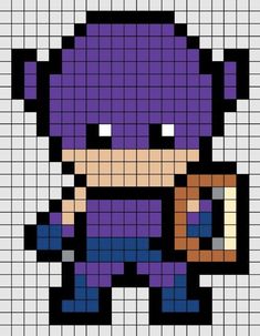 an image of a pixellated character in purple