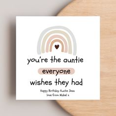 there is a card that says you're the auntie everyone wishes they had