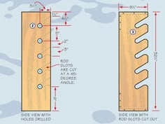 the diagram shows how to cut holes in wood with an angle ruler and tape measure