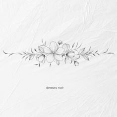 a black and white drawing of flowers on a paper background with the words neero noir