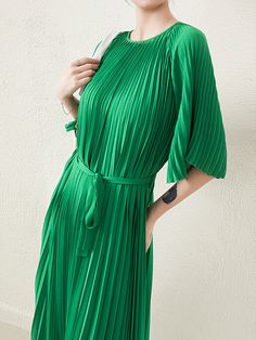 Sku CY-!109227 Material Polyester , Chiffon , Dacron Style Loose , Short Sleeves Feature Pleated , Solid Color Neckline Round-neck Occasion Casual , Urban , Stylish Selection Seasons Spring , Summer , Autumn Type Maxi Dresses Color BLUE,GREEN,KHAKI,CREAMY Size One_size Please consult the size chart we provide for this item's measurements to help you decide which size to buy.Please note: There may be 1-3cm differ due to manual measurement. Bust Sleeve Length One_size 120 39 130 Model's informatio Maxi Dress Online, Maxi Dress Green, Beauty Expert, Green And Khaki, Maxi Dress Blue, Maxi Dresses, Colorful Dresses, Blue Green, Round Neck