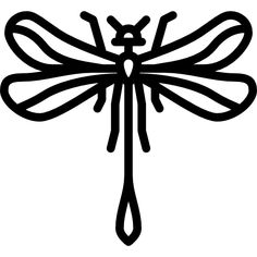 a black and white drawing of a dragonfly