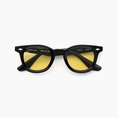 BLACK ACETATE / YELLOW LENS / SILVER HARDWARE DESCRIPTION Luna is a classic retro shape with lenses set in a beveled-edged frame and diamond-shaped plaques at each frame end. It’s the perfect silhouette for effortless style. We plant a tree for each pair of glasses sold on our website in partnership with Eden Reforestation Projects. FEATURES Eco-conscious acetate frame Optical Class 1 nylon lenses with anti-reflective coating 100% UVA/UVB protection Durable 5-barrel hinges with stainless steel t Classic Anti-reflective Sunglasses For Formal Occasions, Classic Cat Eye Glass Sunglasses, Classic Cat Eye Sunglasses With Glass Lenses, Formal Retro Sunglasses With Square Frame, Formal Retro Square Frame Sunglasses, Barrel Hinges, End It, Teal And Grey, Prescription Eyewear