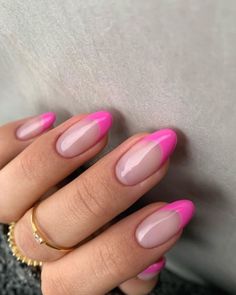 21 Summer Nail Art Designs We've Bookmarked - Beauty Bay Edited #naildesign #nailsacrylic #nail ideas French Manicure Almond Nails Pink, Gel X Vacation Nails, Pink French Top Almond Nails, Pink French Tip Nails Aesthetic, Tipped Almond Nails, French Top Almond Nails, French Manicure Rose, Almond Nails Designs Summer Pink, Almond French Tip Nails Pink