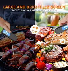 Meat Thermometer for Cooking Food Thermometer Digital Instant Read Kitchen Cooking Thermometer with Backlight LCD for Grilling/BBQ/Baking/Candy/Liquids/Oil(Green) Bbq Grill Smoker, Kitchen Thermometer, Digital Meat Thermometer, Instant Read Thermometer, Cooking Thermometer, Meat Thermometer, Food Thermometer, Candy Thermometer, Bbq Meat