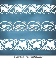 a set of four white ornamental designs