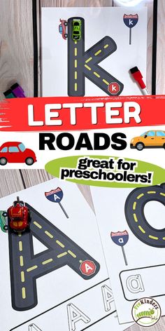 the letter road worksheet for preschoolers to practice their handwriting and writing skills