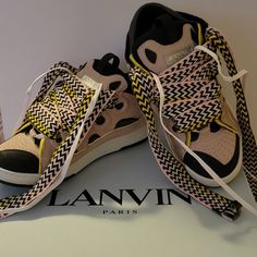 Woman Pink Lanvin Sneakers Only Wore Once Just Like New Luxury Pink Lace-up Custom Sneakers, Pink Lanvin Sneakers, Ladies Sneakers, Lanvin Sneakers, Lanvin Shoes, Black And Pink, Lanvin, Black N Yellow, Womens Shoes Sneakers