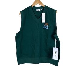 Brand: Obey (Urban Outfitters) Item: Slide Fleece Vest Size: Medium Condition: New With Tags Color: Dark Cedar (Dark Green) Msrp: $85.00 Super Soft Fleece Interior Great Layering Piece Sleeveless Embroidered Logo V Neckline Cotton/Poly Length 25" Pit To Pit 23.5" Fall, Preppy, Collegiate, Academia, Winter Casual Sleeveless Tank Top For College, Casual Sweater Vest For Fall Streetwear, Casual Sweater Vest For Streetwear In Fall, Sleeveless Vest For Fall Streetwear, Cotton Vest For Fall Streetwear, Cotton Vest For Streetwear In Fall, Casual Cotton Vest For Streetwear, Sporty Vest Top For Fall, Fall Streetwear Vest Tops