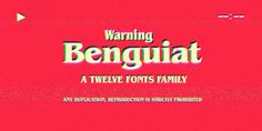 the title for warning benguaat, a two - font family