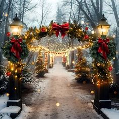 #homedecor, #interiordesign, #homedesign, #decor inspiration Christmas Outdoor Backdrop, Outside Decor For Christmas, Walkway Christmas Lights, Christmas Archway Outdoor Diy, Christmas Mansion Exterior, Christmas Back Drop Ideas Pictures, Christmas Arches Outdoor, Christmas Decor Outside Yard Decorations, Christmas Walkway Ideas