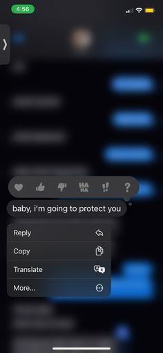 an iphone screen with the text baby, i'm going to protect you