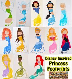 some paper cut outs that have been made to look like princesses in different colors