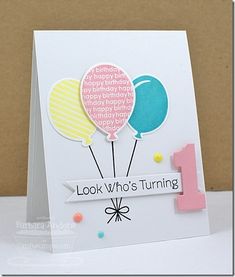 a birthday card with balloons on it