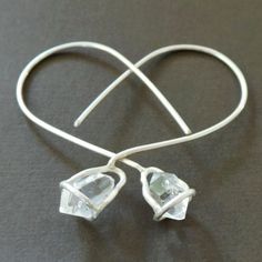 Herkimer Diamond Nuggets Caged In Organic Sterling. Easy To Wear Everyday Earrings 18 Gauge Wire Approx 1 7/8" Long Our Photos Are Closely Cropped To Show Details. Please Refer To The Item's Measurements Herkimer Diamonds Symbolize Clarity, Purity, And Spiritual Attunement And Cleanse, Restore, And Balance The Mind, Body, And Soul, As Well As Healing, Increasing Spiritual Energy And Opening Up The Crown And Third Eye Chakras New Jewelry. I'm A Jewelry Designer. This Was Used As A Sample As Produ Kite Earrings, Filigree Hoop Earrings, Dior Earrings, Cocktail Earrings, Bamboo Earrings, Spiritual Energy, Opal Studs, Mind Body And Soul, Knot Earrings