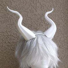 BEST SELLING! Classic Young Maleficent Inspired Horns  3D Printed  White Horns comic-con Young Maleficent, White Horns, Cosplay Horns, Horn Headband, Ear Headbands, Maleficent, Cosplay Outfits, Hair Accessories Headbands, Character Design Inspiration