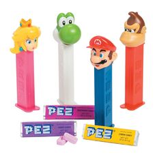 three different colored toothbrushes with mario and luigi on them, one has a pacifier