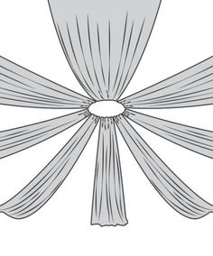 an image of the back side of a chair with pleated drapes on it