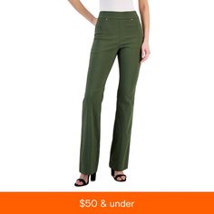 in stock Classic Green Stretch Bottoms, Fun Pants, Womens Capris, Flare Leg Pants, High Rise Pants, Dress Pant, Flare Pants, High Rise, Perfect Fit