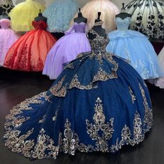 #ad Great Shopping Navy Blue Princess Gold Appliques Lace Quinceanera Dress Wedding Sweep Train, Fashion Womens Dresses Sweet 15 Dresses Quinceanera, Dresses Quinceanera Blue, Navy Blue Quinceanera, Navy Blue Quinceanera Dresses, Blue Quince Dress, Blue Quinceanera Theme, Quinceanera Blue, Royal Blue Quinceanera Dresses, Blue Quinceanera Dresses