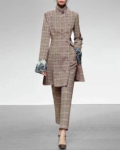 Tweed Jacket Cape Sleeve Dress, Top With Pants, Solid Midi Dress, Stylish Work Attire, Daily Dress, Plaid Jacket, Unique Designers, Solid Dress