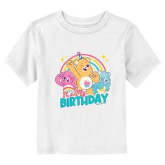 Caring is what counts, especially when it comes to caring about your favorite teddy bears with the officially licensed Care Bears It's My Birthday Trio Care Bears Toddlers' Graphic T-Shirt. From cuddly stuffed bears to tv shows and movies, the Care Bears have it all! Grab yourself a Care Bears tee today and spread a little joy in the magical realm of Care-a-Lot! Your favorite three Care Bears including Cheer Bear, Birthday Bear, and Wish Bear are featured with a rainbow and the text "It's My Bir Care Bear Birthday, The Care Bears, Toddler Graphic Tee, Cheer Bear, Stuffed Bears, Birthday Bear, Trending Graphic Tees, Mickey Mouse Shorts, It's My Birthday