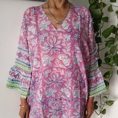 Organic Cotton Tunic,gifts for Her,mom Postpartum Gift,resort Wear,beachwear,swim Cover Up,cotton Dress,summer Dress,cotton Dress - Etsy Pink Cotton Summer Tunic, Vacation Cotton Tunic With Floral Print, Beach Cotton Tunic With Print, Floral Print Cotton Tunic For Vacation, Printed Cotton Tunic For The Beach, Cotton Tunic Beach Dress Cover-up, Beach Cotton Tunic With Floral Print, Summer Cotton Tunic For Beach, Pink Cotton Beach Cover-up Dress