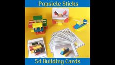 popsicle sticks and matching building cards for kids