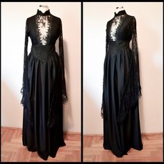 Vampire Gown, Vampire Gothic, Vampire Dress, Vampire Clothes, Formal Maternity Dress, Queen Costume, Flowy Sleeves, Gothic Dress, Fairy Dress