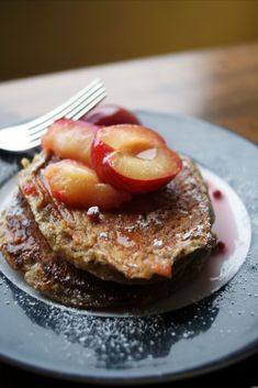 Banana Oat Pancakes Poached Plums, Banana Oat Pancakes, Best Brunch Recipes, Pink Peppercorn, Banana Oat, Pancake Recipe Easy, Oat Pancakes, Healthy Banana