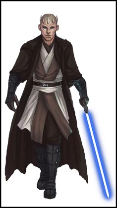 a cartoon character with a light saber in his hand