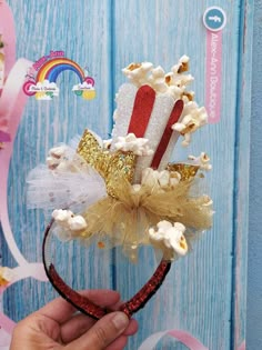 Popcorn Costume, Diy Tiara, Diy Popcorn, Hair Bows Diy Ribbon, Easter Hair Bows, Crazy Hat Day, Easter Hairstyles For Kids, Bows Diy Ribbon, Wacky Hair Days