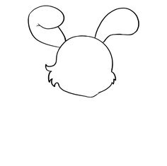 a drawing of a bunny head with ears