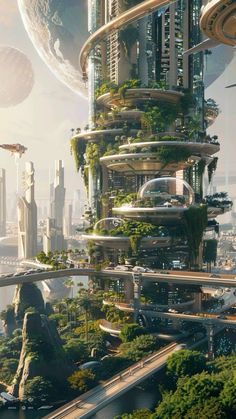 Rooftop Gardens, Lush Plants, Alternate Worlds, Biophilic Design, Urban Oasis, Rooftop Garden