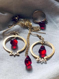 Stainless steel set with resin pomegranate  seeds Jewellery Sets, Pomegranate Seeds, Jewelry Inspo, Armenia, Resin Jewelry, Pomegranate, Festival Season, Jewelry Sets, Beauty Book